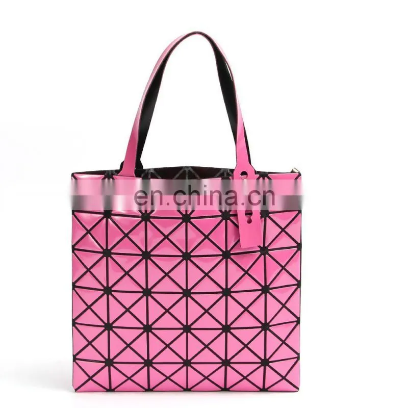 Laser Tote Bag Lady Geometry Plain Split Joint Shoulder Bags Women Sequins Handags