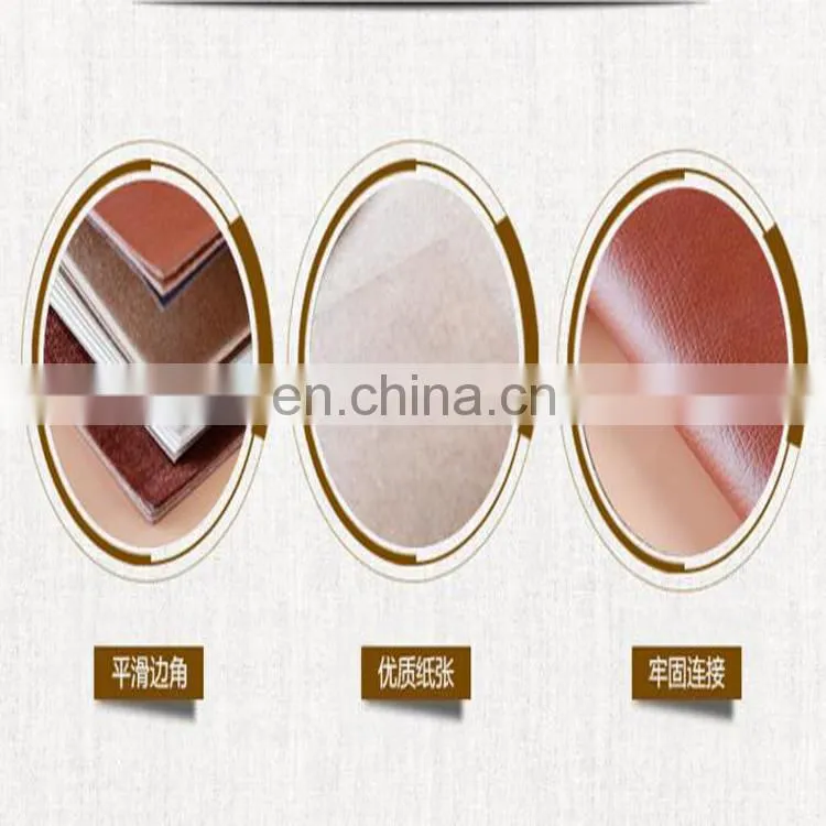 China factory wholesale custom leather cover brown kraft paper notebook with logo printing