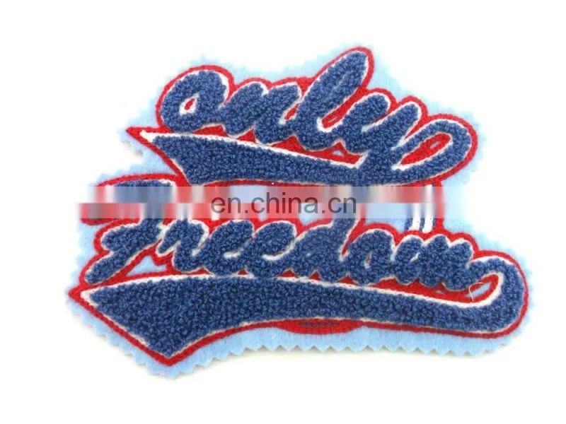 custom polyester embroidery towel chenille patches