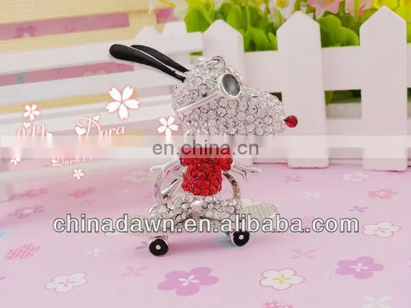 Fashion cute snoopy crystal diamond keychain CD-KD003