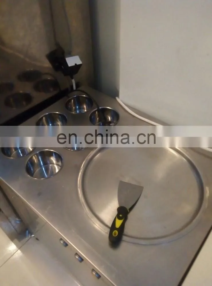 8-10L/H 1pan Ice Pan Fryer Rolling Fried Yogurt Frying Fried Ice Cream Roll Machine Roller Maker