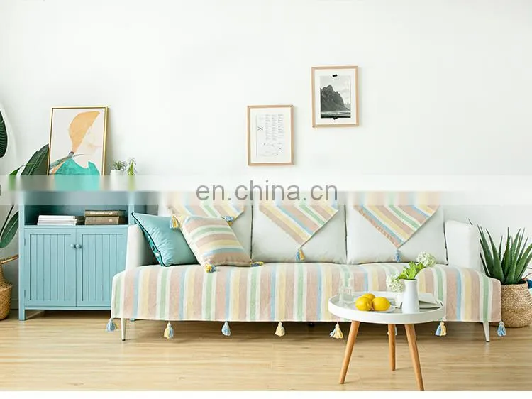 Wholesale non slip cover stripe sofa couch protection sofa cover for home decor