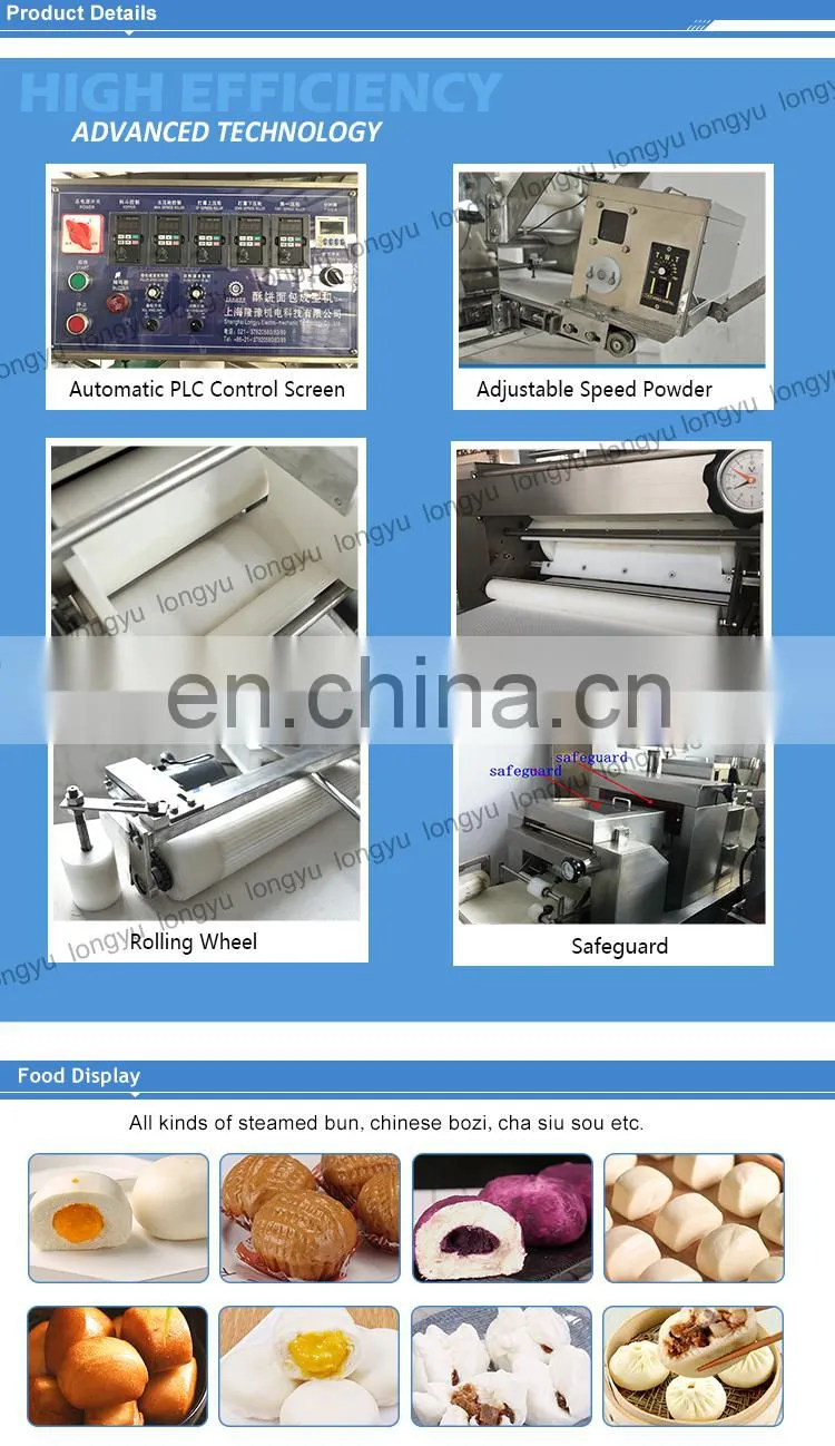 Shanghai Longyu Steamed Round Bread/ Bun Baozi Momo Making Machine Bun Production Line