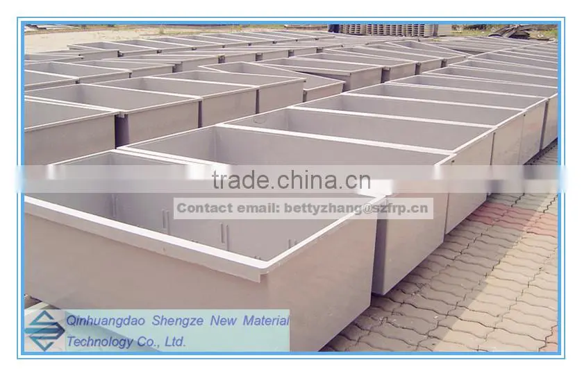 FRP reaction box, surface gel coat fish tank, GRP frp tank