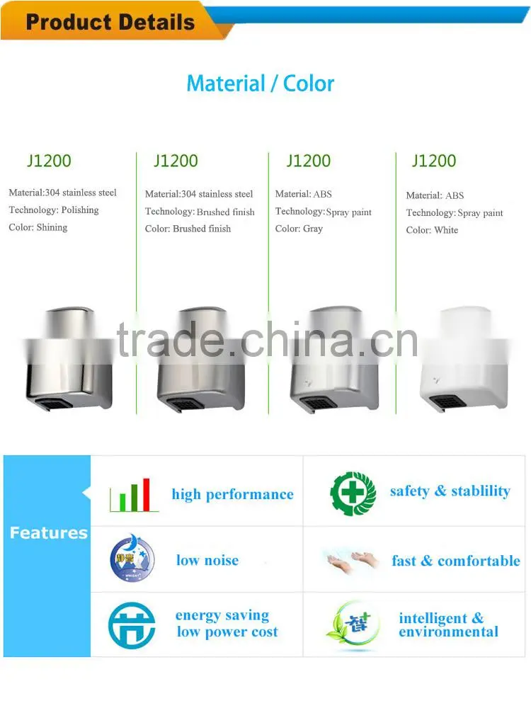 Good quality small stainless steel wall mounted hand dryer