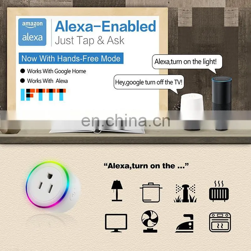 2020 New Arrivals RGB Smart Plug Home Amazon Google APP Remote Control Home Alexa Mini RGB LED WiFi Smart Plug