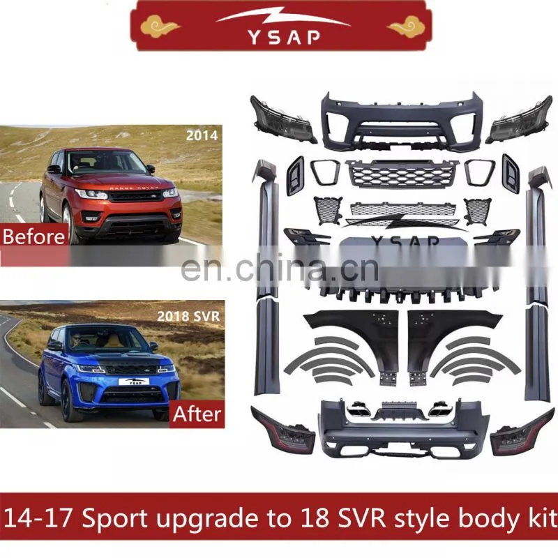 High performance facelift body kit accessories grille headlig for 2014-2017 Range Rover Sport upgrade to 2018 SVR kit