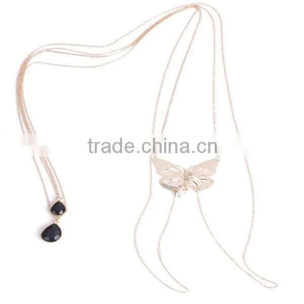2015 New products sweet shoulder dish butterfly pearl tassel size droplets sexy body chain