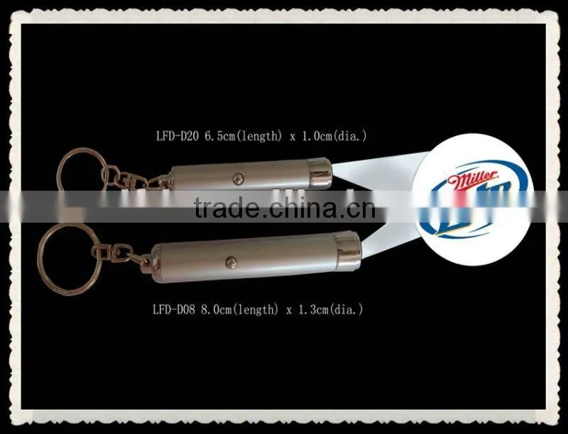 Promotional Logo Led Light Projector Keychain, Led Projection Keychain, Promotional Keychain Light