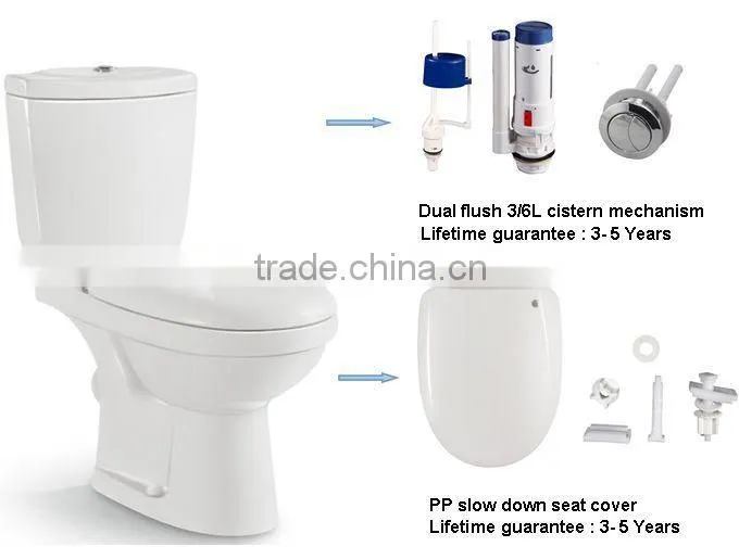 cheap two piece wc color toilet