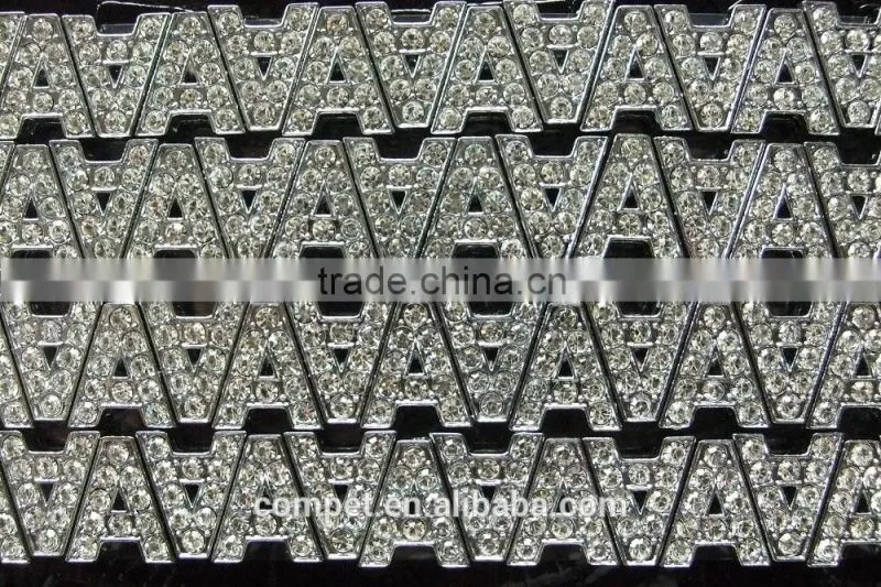 10MM zinc alloy letters, the 26 English letters, DIY black diamond letters, DIY rhinestones letter