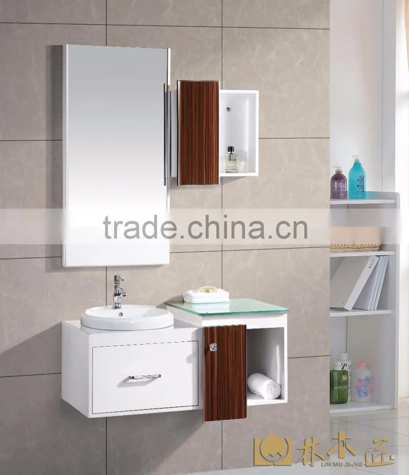 pvc bathroom wash basin cabinet, wash basin mirror cabinet(EAST-25115)