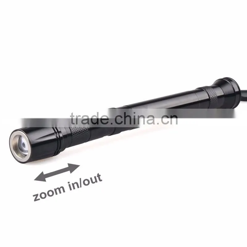 Telescopic Pick Up Tool Zoom Powerful Work Light Magnetic Flexible LED Flashlight