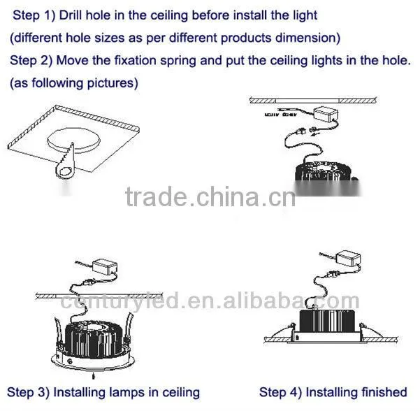 14w Epistar Aluminum Alloy led downlight housing