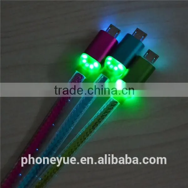 newest design led light multi usb cable for iphone in retail packaging
