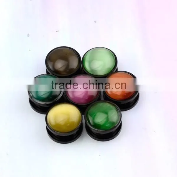 TP011446 Factory direct sale body piercing fashion black natural stone ear plug