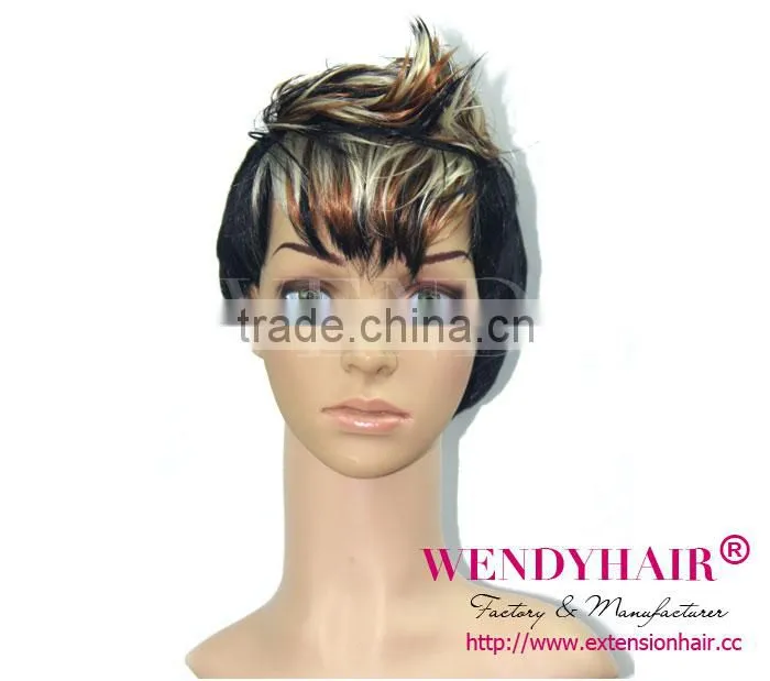 Woman wig short hair colorful and beautiful special fashion style