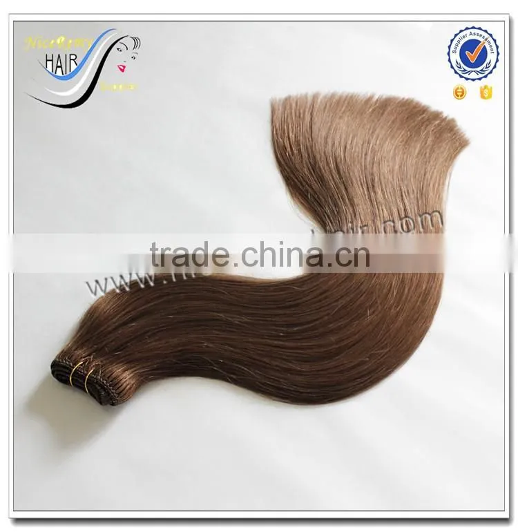 Top Quality Fast Delivery Wholesale Double Drawn Hair Machine Weft Silky Straight 100% Virgin Human Hair Weave