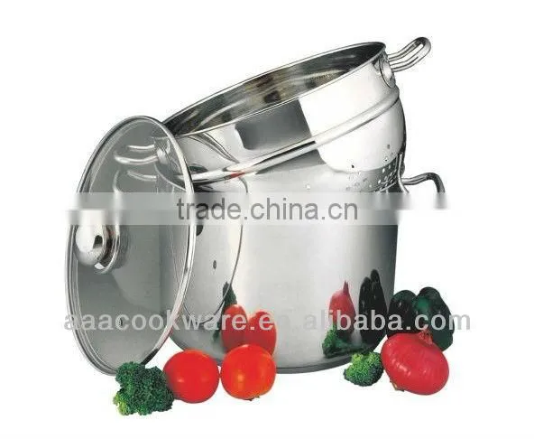 high quality multi function stainless steel spaghetti pot with induction bottom and silicone handle