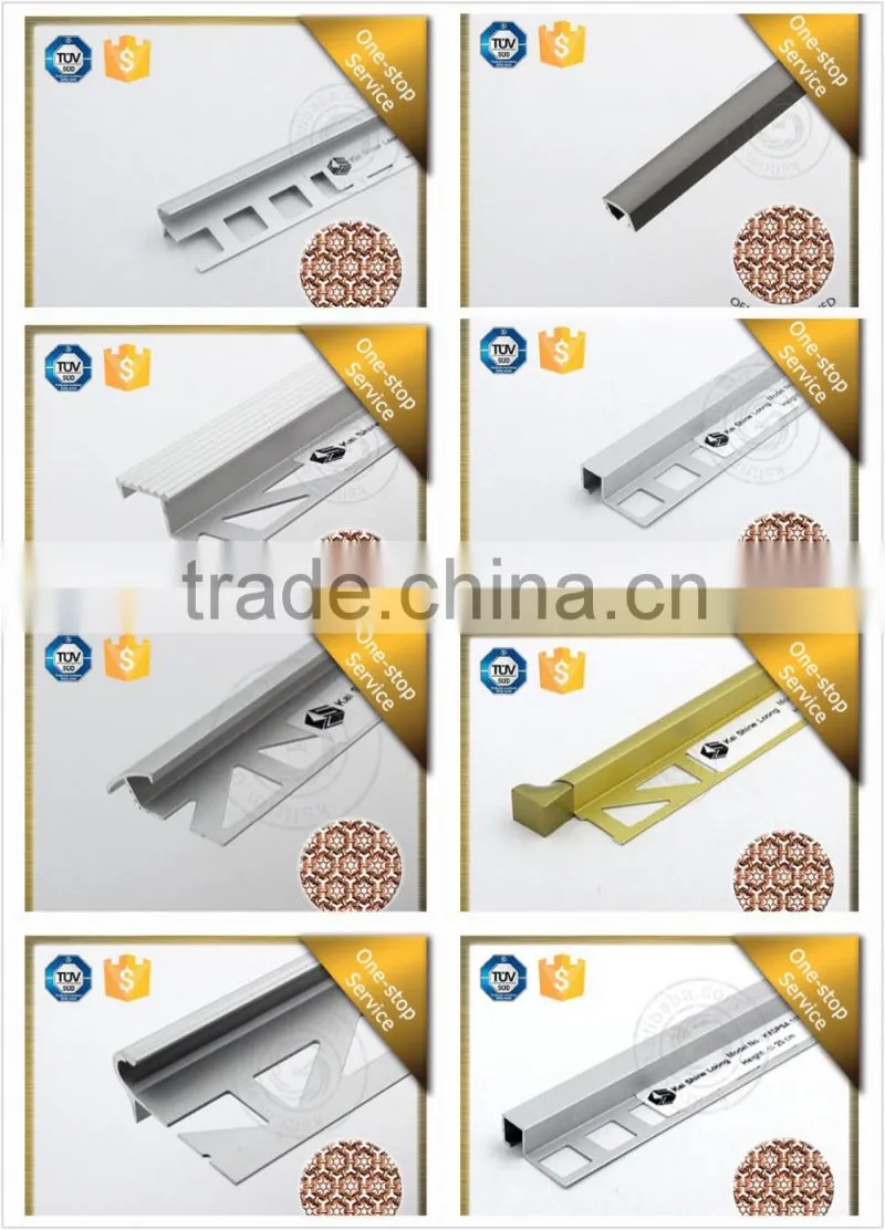 Merchandising aluminum 6063 tile corner trim bullnose tile trim