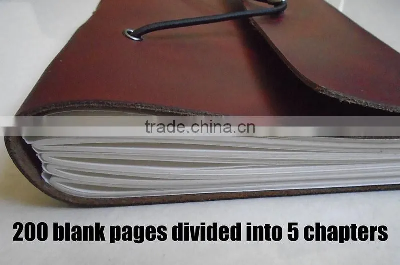 Handmade Journal Diary with 200 Blank Pages Genuine Leather Notebook