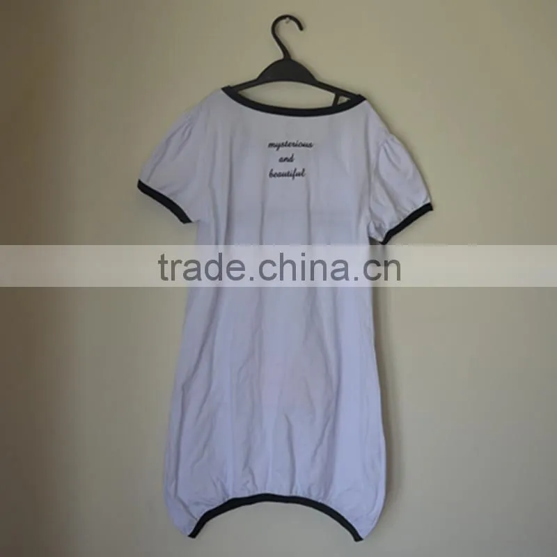 Custom logo promotional 100% cotton printing elongated white women ladies t shirt