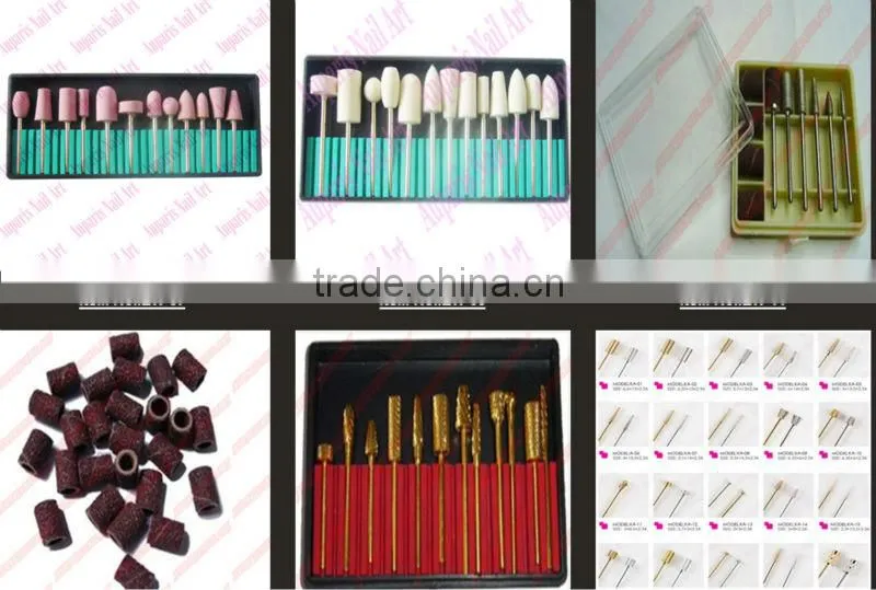 nail file drill bits set - Diamond Drill Bits Set-Ti-Plated -for Nail Art / Manicure / Polishing Machine - wholesale