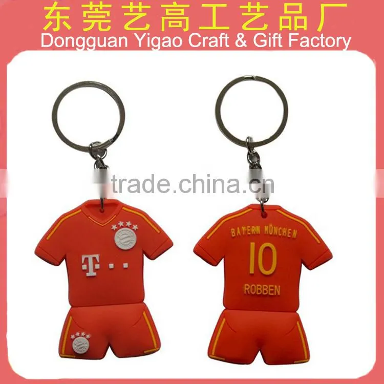 Soft PVC flat rubber keyring / 2d flat pvc keyring