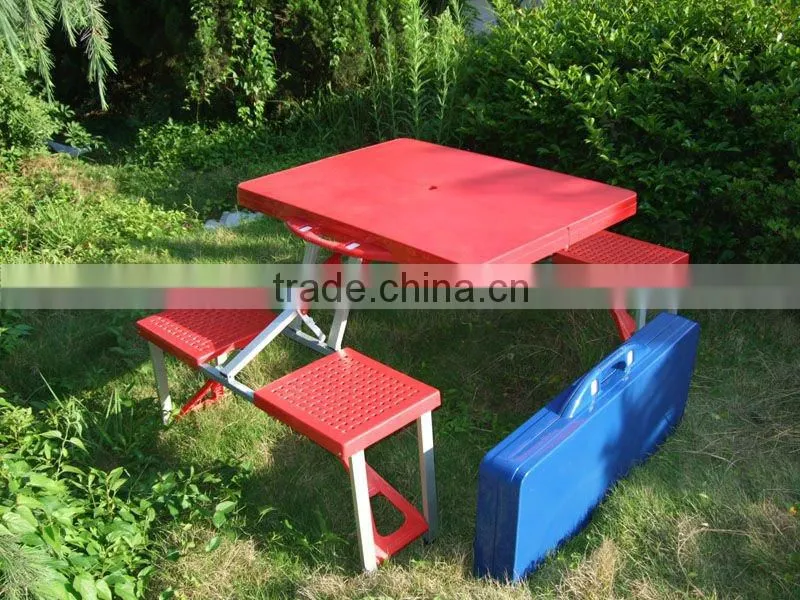 Outdoor Plastic folded picnic table (real factory)