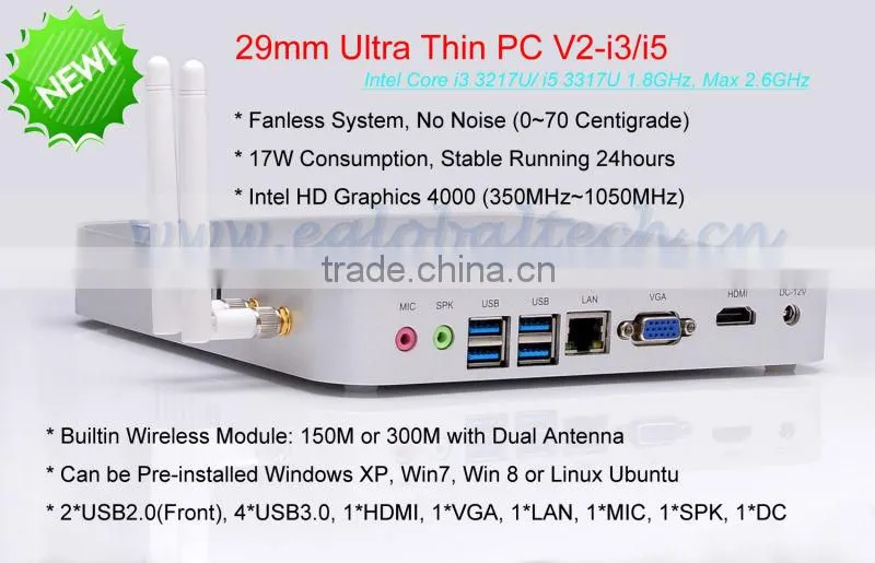 All in one MINI ITX PC With Intel Core i5 Integrated HD 4000 Graphics Fanless Windows Computer
