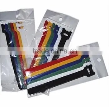 Customized adjustable hook and loop cable tie with buckle
