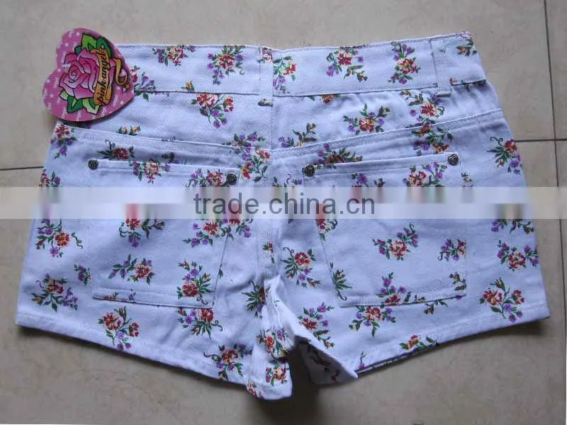 2013 fashion flower print girl's stretch shorts for USAmarket