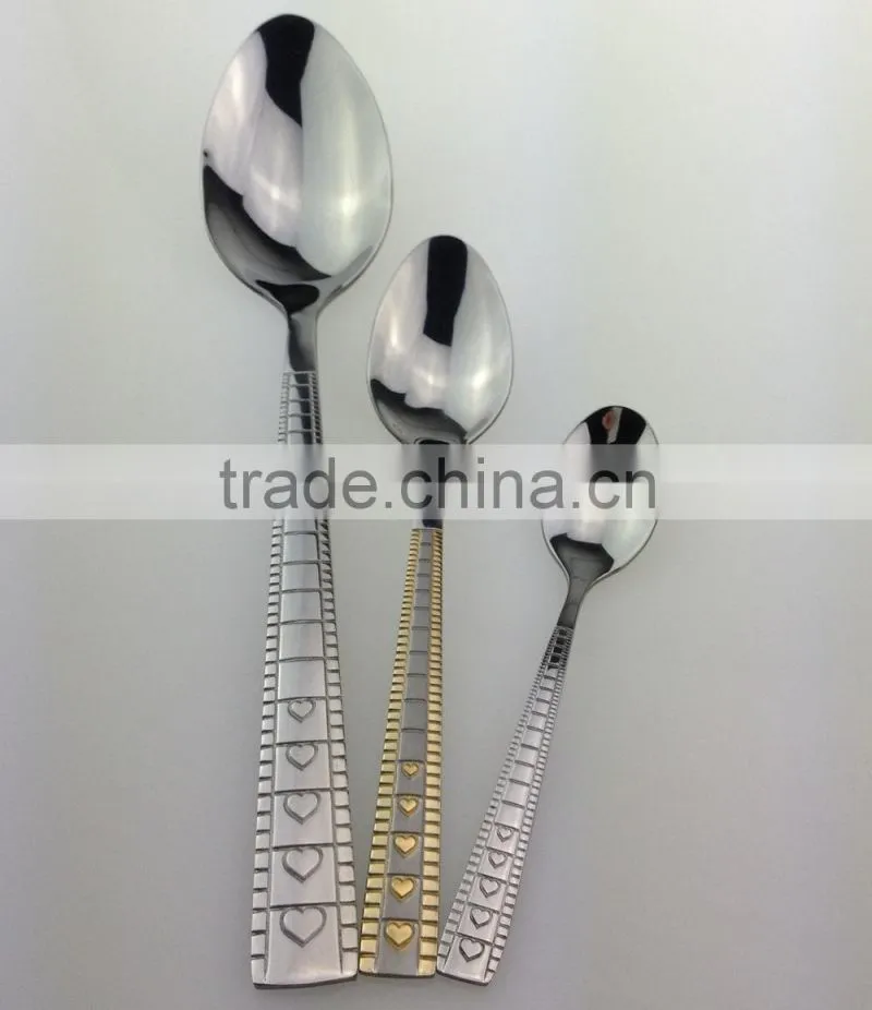 Stainless Steel Gold plated spoon made by Junzhan Factory directly