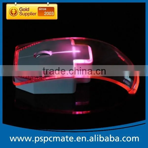 Computer Transparent Wireless Mouse with colorful led light