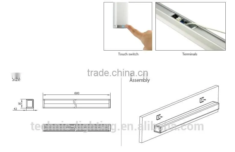 LED mirror light/touch sensor switch light