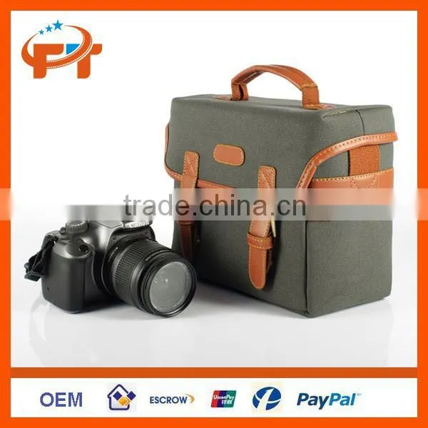 PU Leather Canvas Digital SLR Camera Bag For Nikon