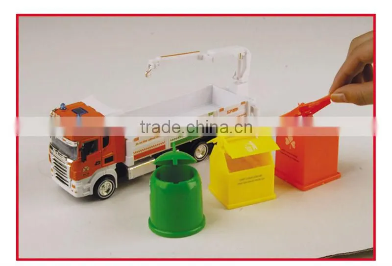 Alloy 1:42 scale model garbage truck toy for children