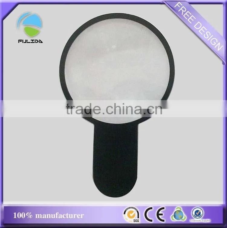 cheaper black pvc plastic handle Science magnifying glass magnifer sheet
