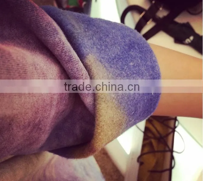 2015 autumn cashmere soft and long sections gradient tie dye hoodie