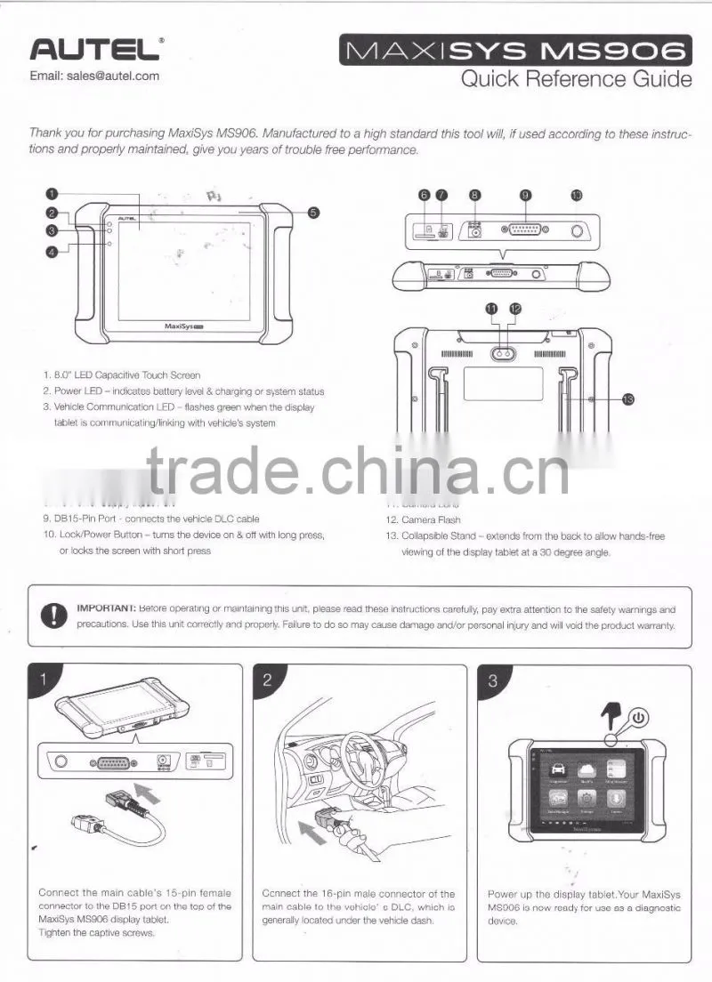 2016 AUTEL MaxiSYS MS906 Auto Diagnostic Scanner MS906 Next Generation of Autel MaxiDAS DS708 Diagnostic Tools Update Online