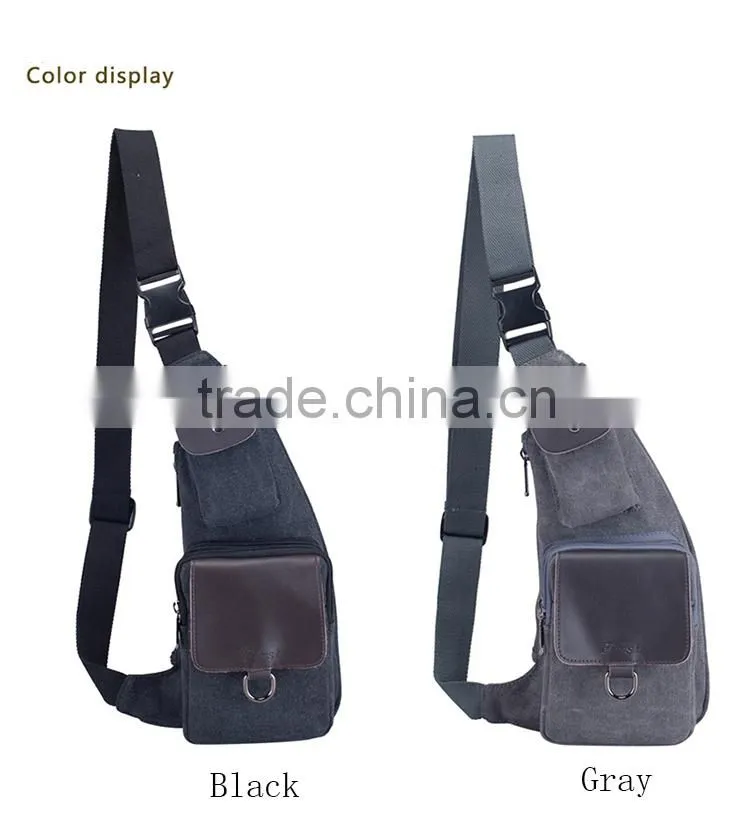 Custom canvas messenger bag wholesale men chest bag