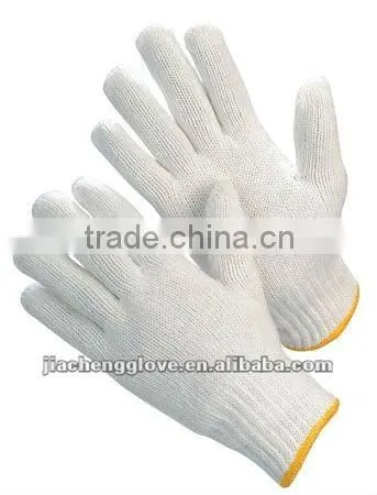 JS807/B Bleached String Knit Glove, cotton knitted gloves