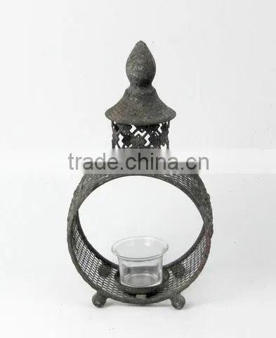 100100MC- oval metal candle lantern