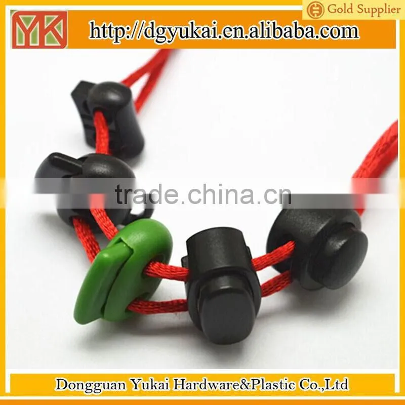 Yukai spring adjustable stopper,plastic adjustable cord end for rope