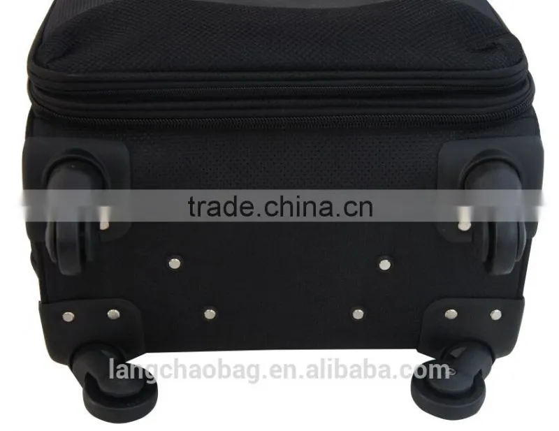 2015 EVA Fabric Material Black Most Popular Built-in 2 Wheels Luggage