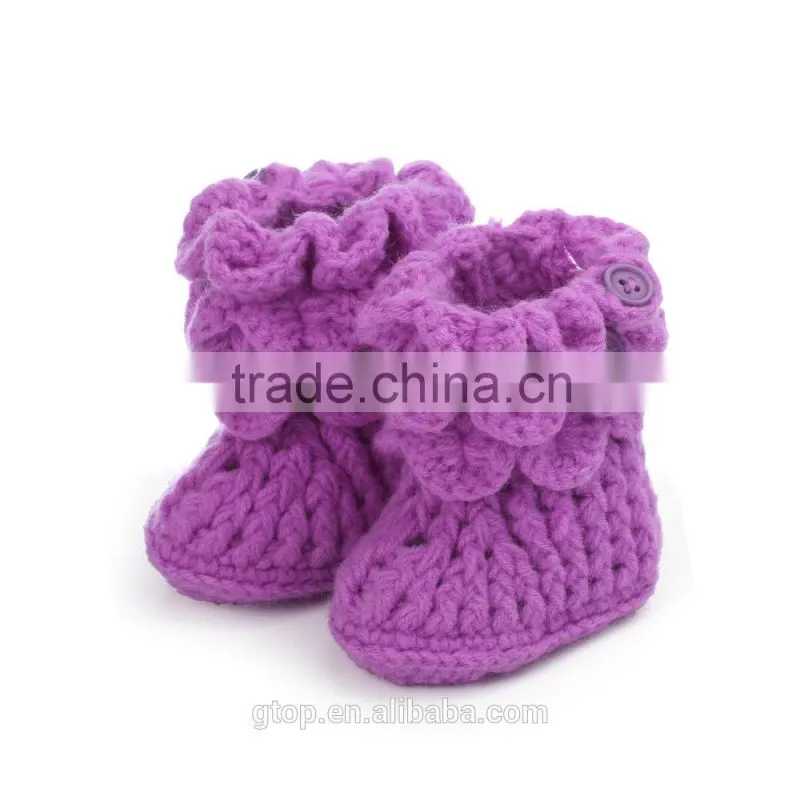 Baby Handmade Crochet Boots Shoes Supplier for 1-10 months old B-0018