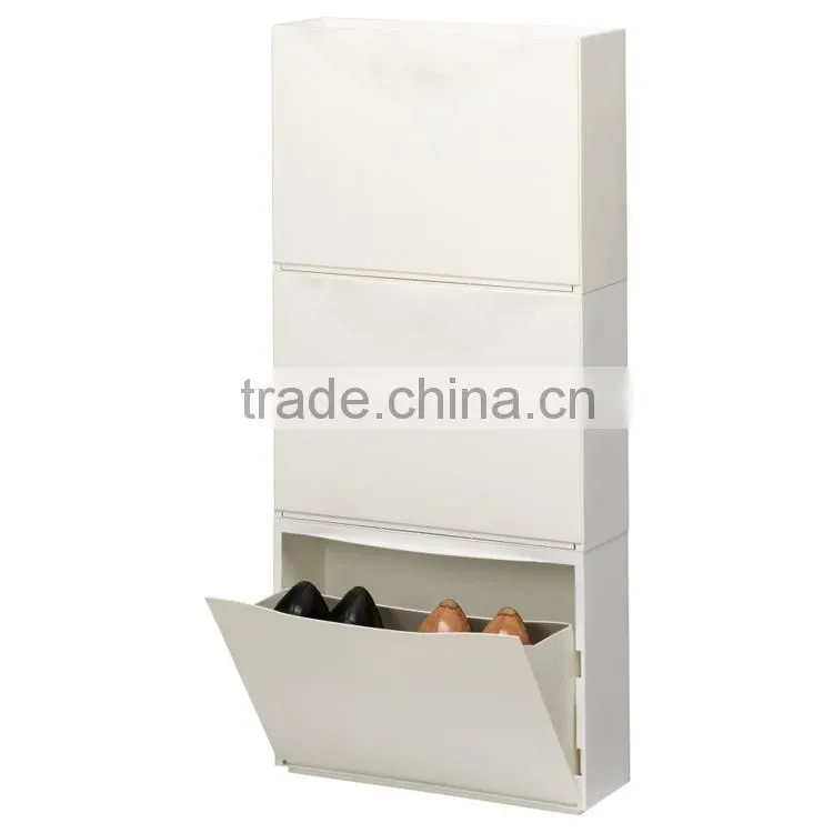 Cheap Three Drawers Steel Shoe Cabinet 30 Pair Metal Shoe Rack White Antique Store Shoe Cabinet
