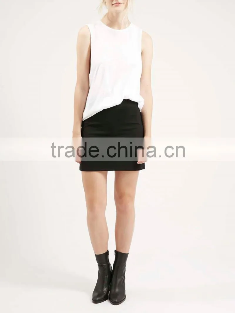 High-Waisted Seam Detail Sexy Mini Skirt Models