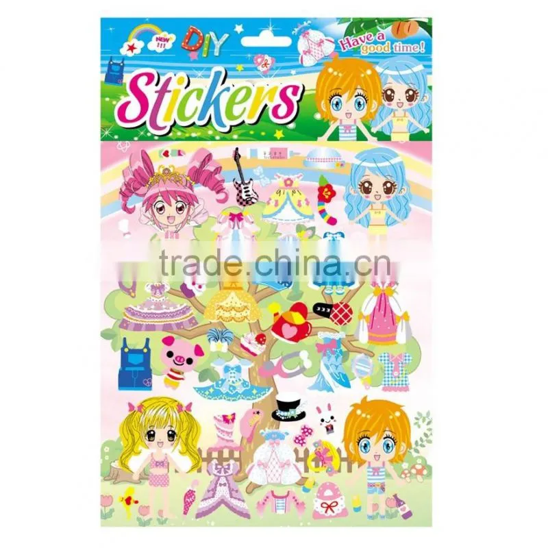 2015New design High quality 3d puffy sticker,girls DIY product custom puffy sticker