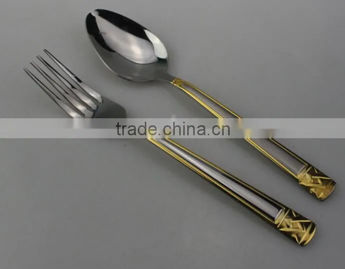 New design stainless steel gold plated cutlery